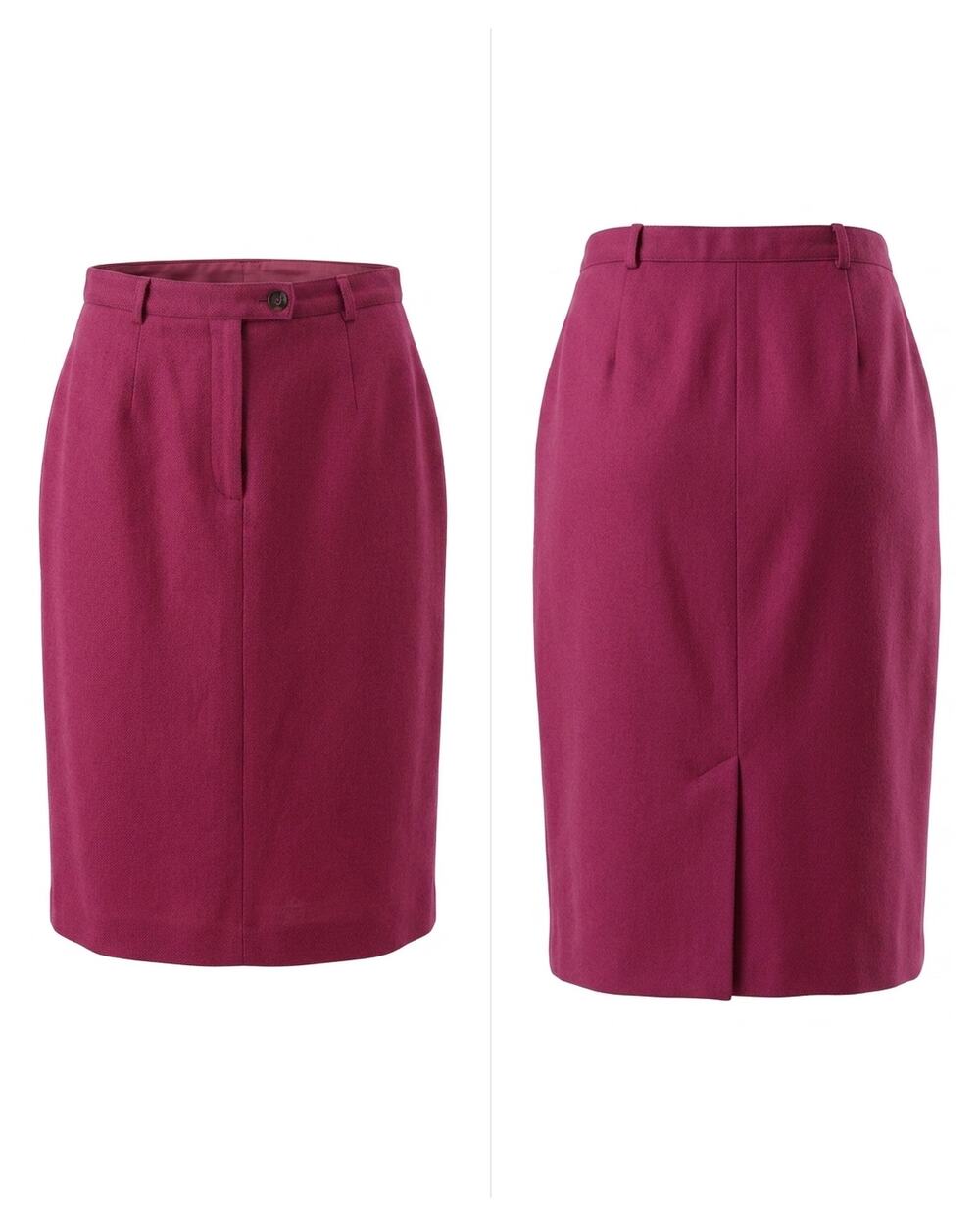 Vintage Sag Harbor 100% Wool Pink Midi Pencil Skirt Women Size 16